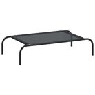vidaXL Elevated Dog Bed Black S Textilene