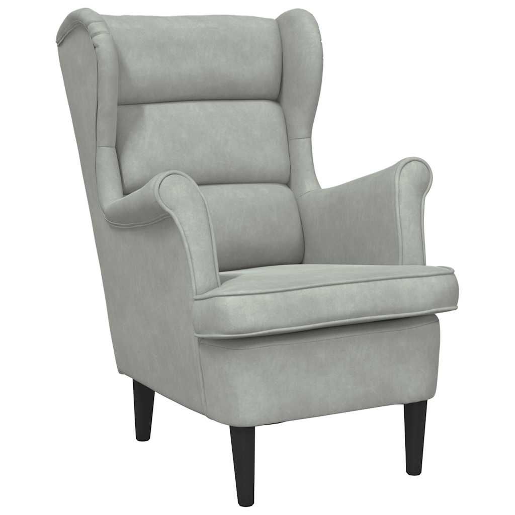 vidaXL Armchair Light Gray Velvet