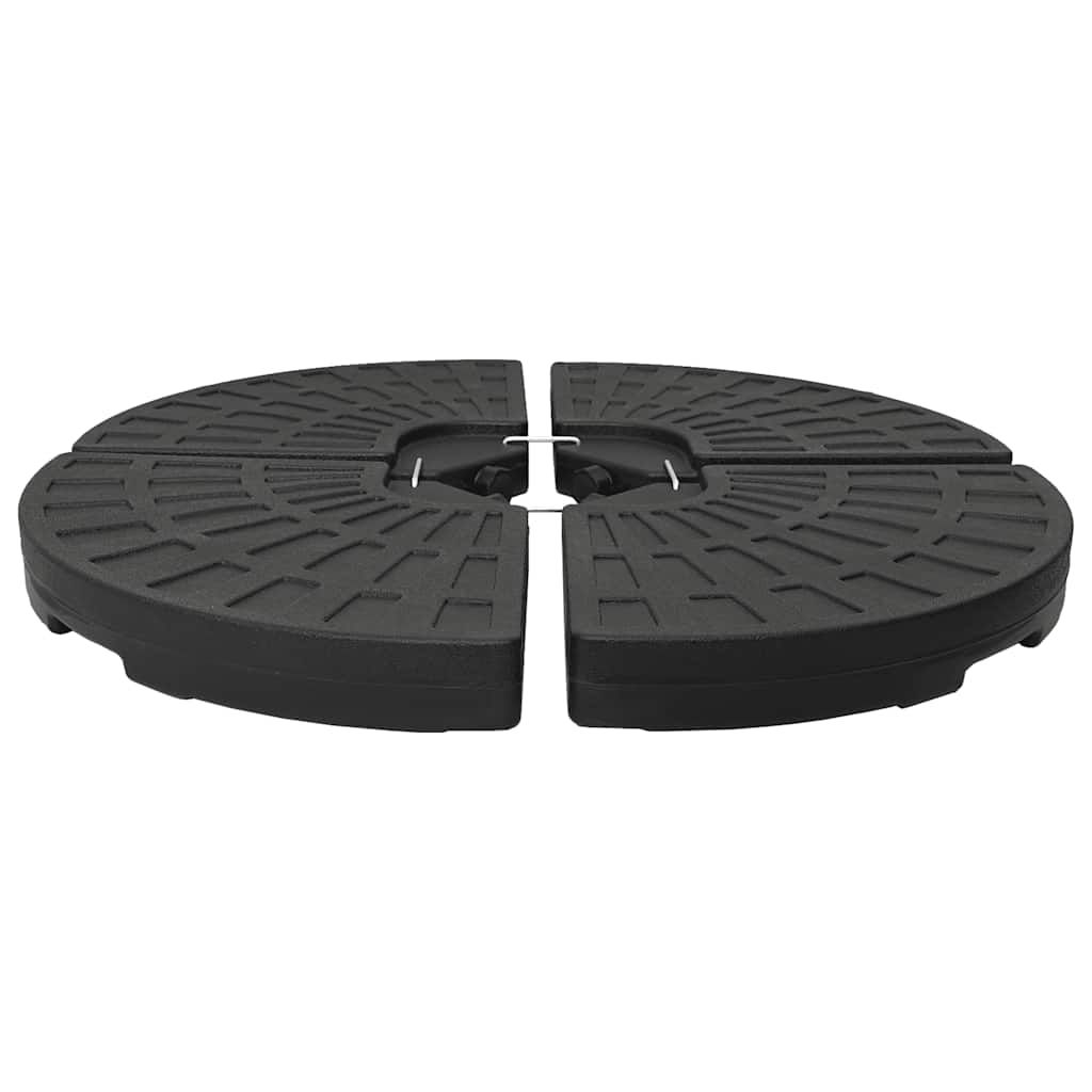 vidaXL Umbrella Base Fan-shaped 4 pcs Black