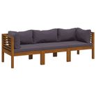 vidaXL 3-Seater Patio Sofa with Cushion Solid Acacia Wood