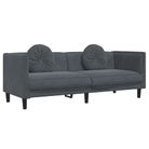 vidaXL Sofa with Cushions 3-Seater Dark Gray Velvet