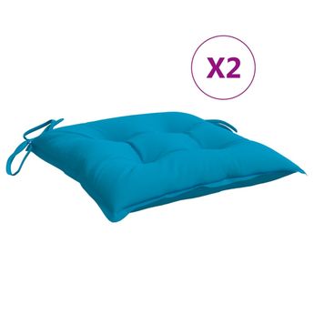 vidaXL Chair Cushions 2 pcs Light Blue 15.7"x15.7"x2.8" Oxford Fabric