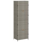 vidaXL Garden Storage Cabinet Gray 23.2"x15.7"x70.9" Poly Rattan