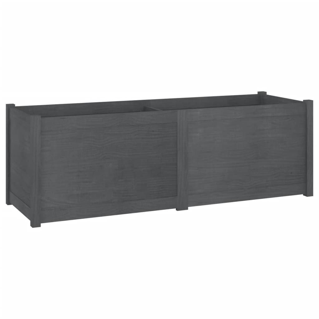 vidaXL Garden Planter Gray 59.1"x19.7"x19.7" Solid Wood Pine