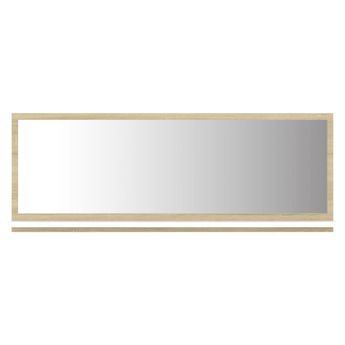 vidaXL Bathroom Mirror White and Sonoma Oak 39.4"x4.1"x14.6" Engineered Wood