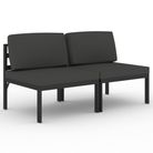 vidaXL 2-Seater Patio Sofa with Cushions Aluminum Anthracite
