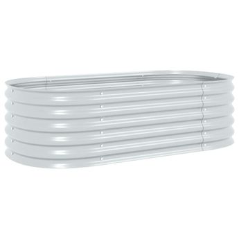 vidaXL Garden Raised Bed 160x80x44 cm Galvanised Steel Silver