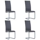 vidaXL Cantilever Dining Chairs 4 pcs Gray Faux Leather