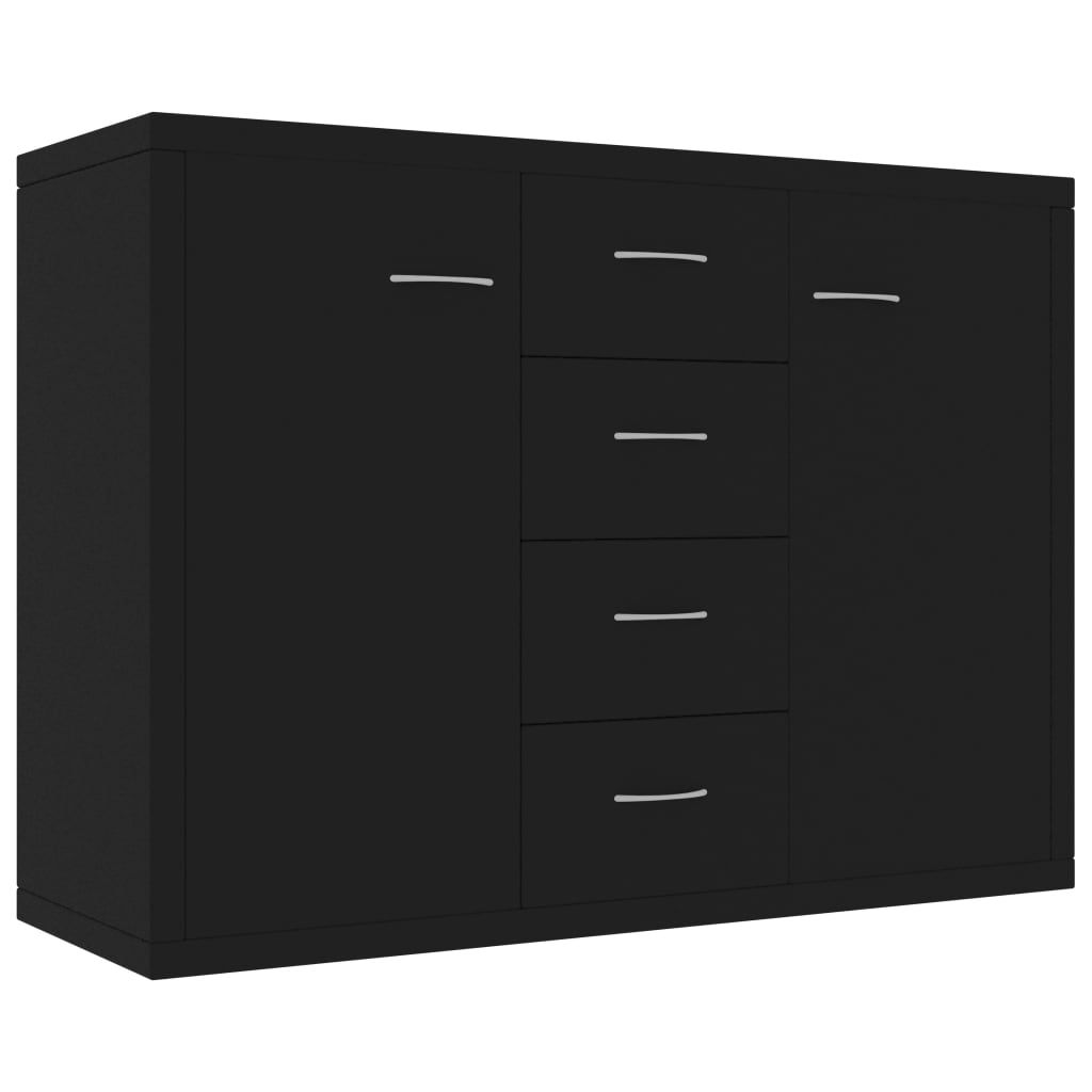 vidaXL Sideboard Black 34.6x11.8x25.6" Engineered Wood