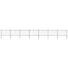 vidaXL Garden Fence with Spear Top Steel 1248x120 cm Black