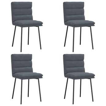 vidaXL Dining Chairs 4 pcs Dark Gray Velvet