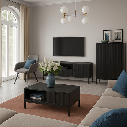 A modern living room with a touch of elegance