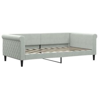 vidaXL Day Bed without Mattress Light Grey 100x190 cm Velvet
