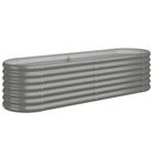 vidaXL Garden Raised Bed Galvanized Steel 59.8"x15.7"x14.2" Gray