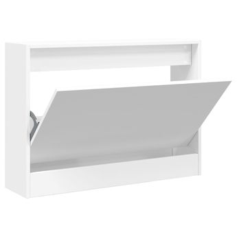 vidaXL Shoe Cabinet White 80x21x57 cm Engineered Wood