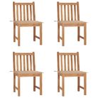 vidaXL Patio Chairs 4 pcs with Cushions Solid Teak Wood