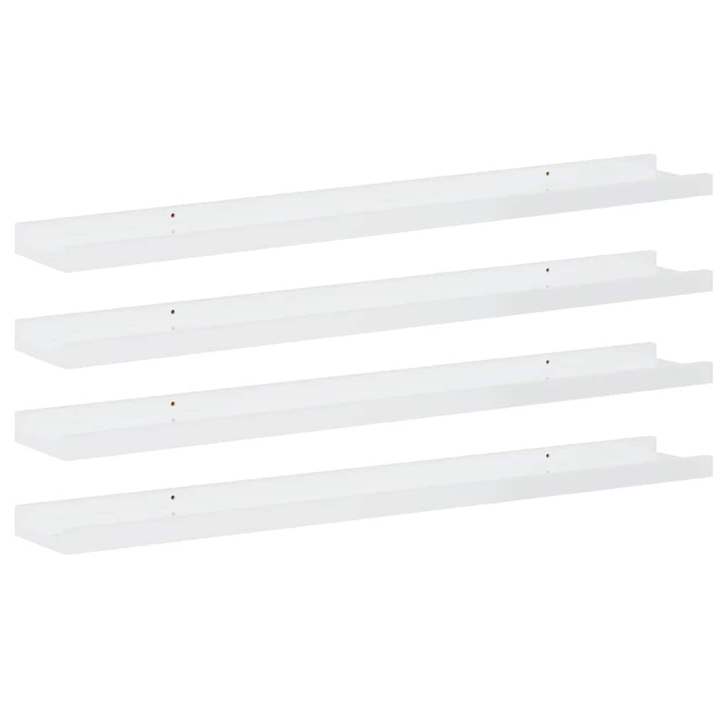 vidaXL Wall Shelves 4 pcs High Gloss White 31.5"x3.5"x1.2"