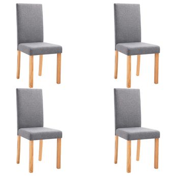 vidaXL Dining Chairs 4 pcs Light Gray Fabric