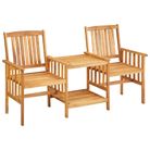 vidaXL Patio Chairs with Tea Table 62.6"x24"x36.2" Solid Acacia Wood
