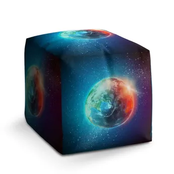 Sablio Taburet Cube Země ve vesmíru - 60x60x60 cm