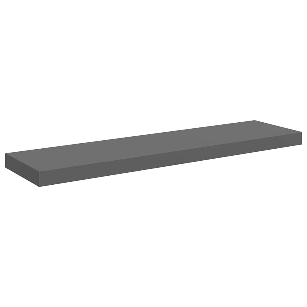 vidaXL Floating Wall Shelf High Gloss Gray 35.4"x9.3"x1.5" MDF