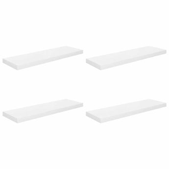 vidaXL Floating Wall Shelves 4 pcs High Gloss White 80x23.5x3.8 cm MDF