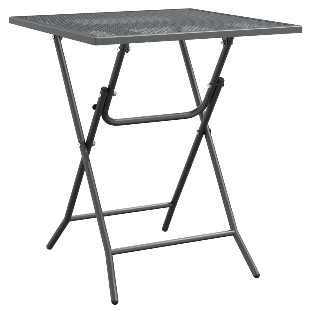 vidaXL Patio Table 23.6"x23.6"x28.3" Expanded Metal Mesh Anthracite