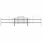 vidaXL Garden Fence with Spear Top Steel 537x100 cm Black