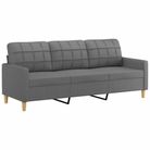 vidaXL 3-Seater Sofa Dark Gray 70.9" Fabric