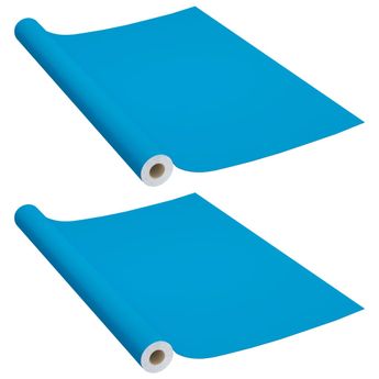 vidaXL Self-adhesive Furniture Films 2 pcs Azure 500x90 cm PVC