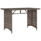 vidaXL Patio Table with Glass Top Gray 43.3"x26.8"x27.6" Poly Rattan