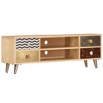 vidaXL TV Stand 47.2"x11.8"x15.7" Solid Wood Mango