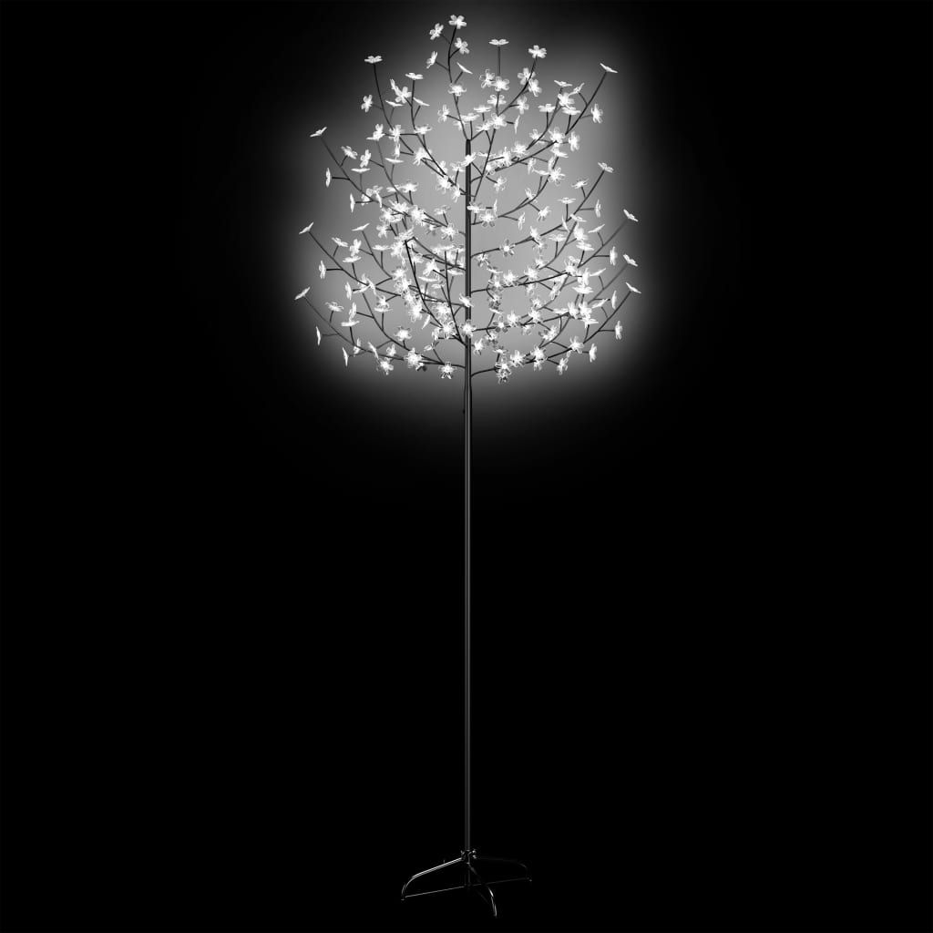 vidaXL Christmas Tree 220 LEDs Cold White Light Cherry Blossom 7 ft