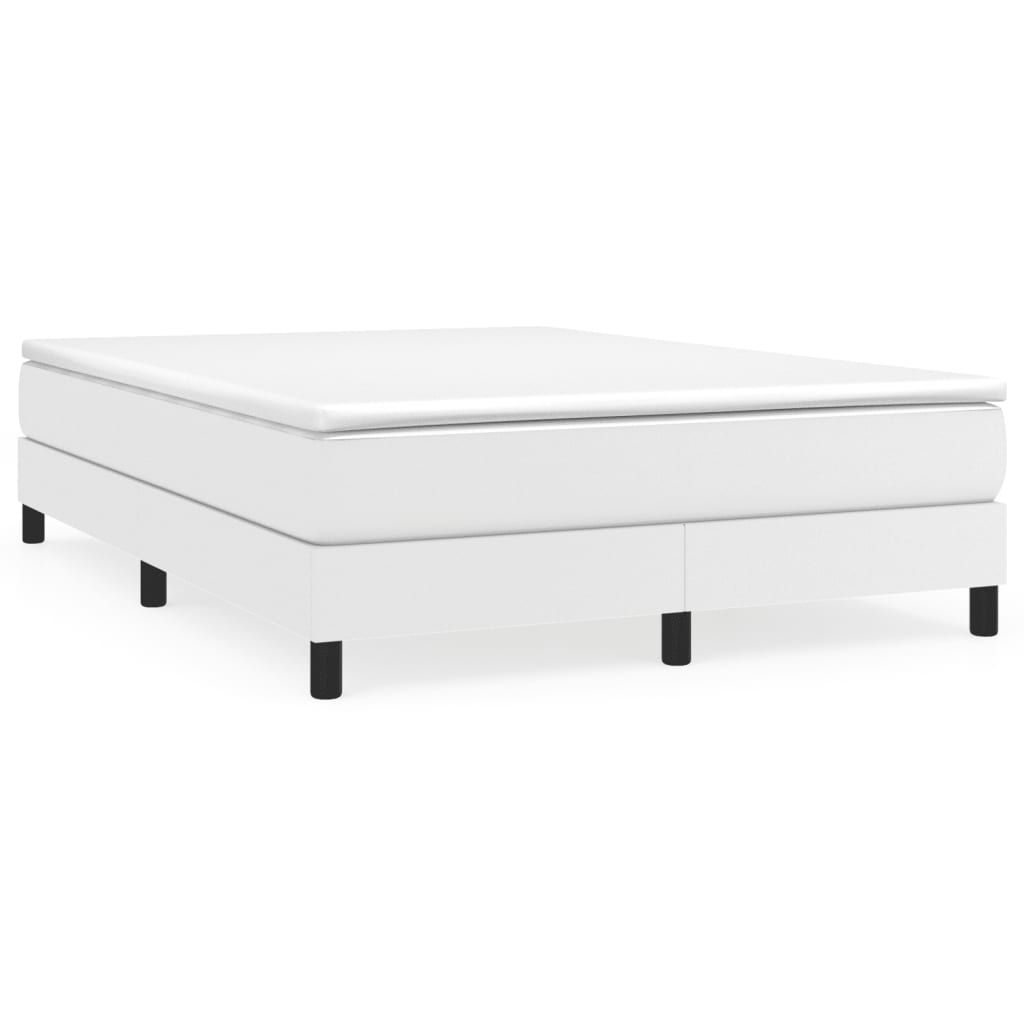 vidaXL Box Spring Bed Frame White Full Faux Leather (US Only)