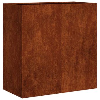 vidaXL Planter Rusty 31.5"x15.7"x31.5" Weathering Steel