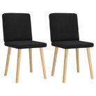 vidaXL Dining Chairs 2 pcs Black Fabric