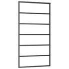 vidaXL Sliding Door ESG Glass and Aluminum 40.2"x80.7" Black