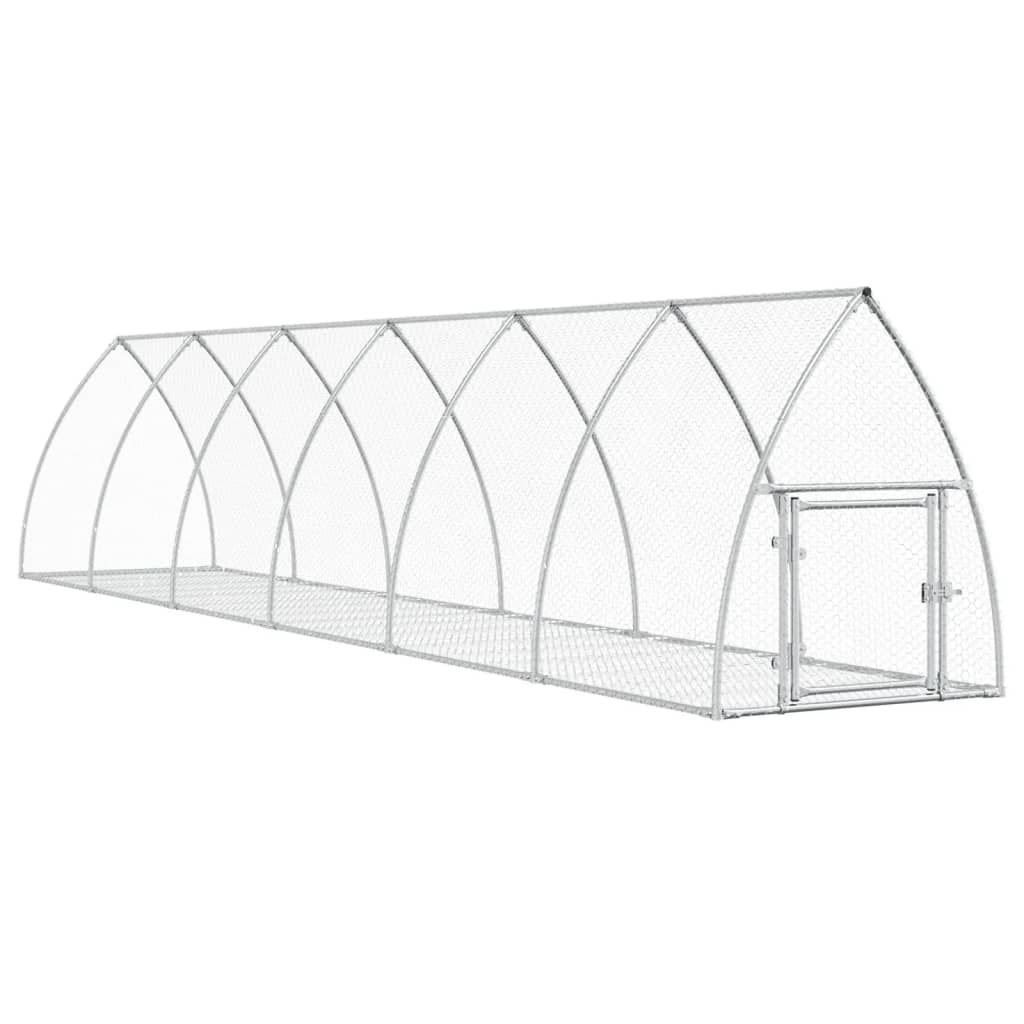 vidaXL Rabbit Hutch Silver 105x600x120 cm Galvanised Steel