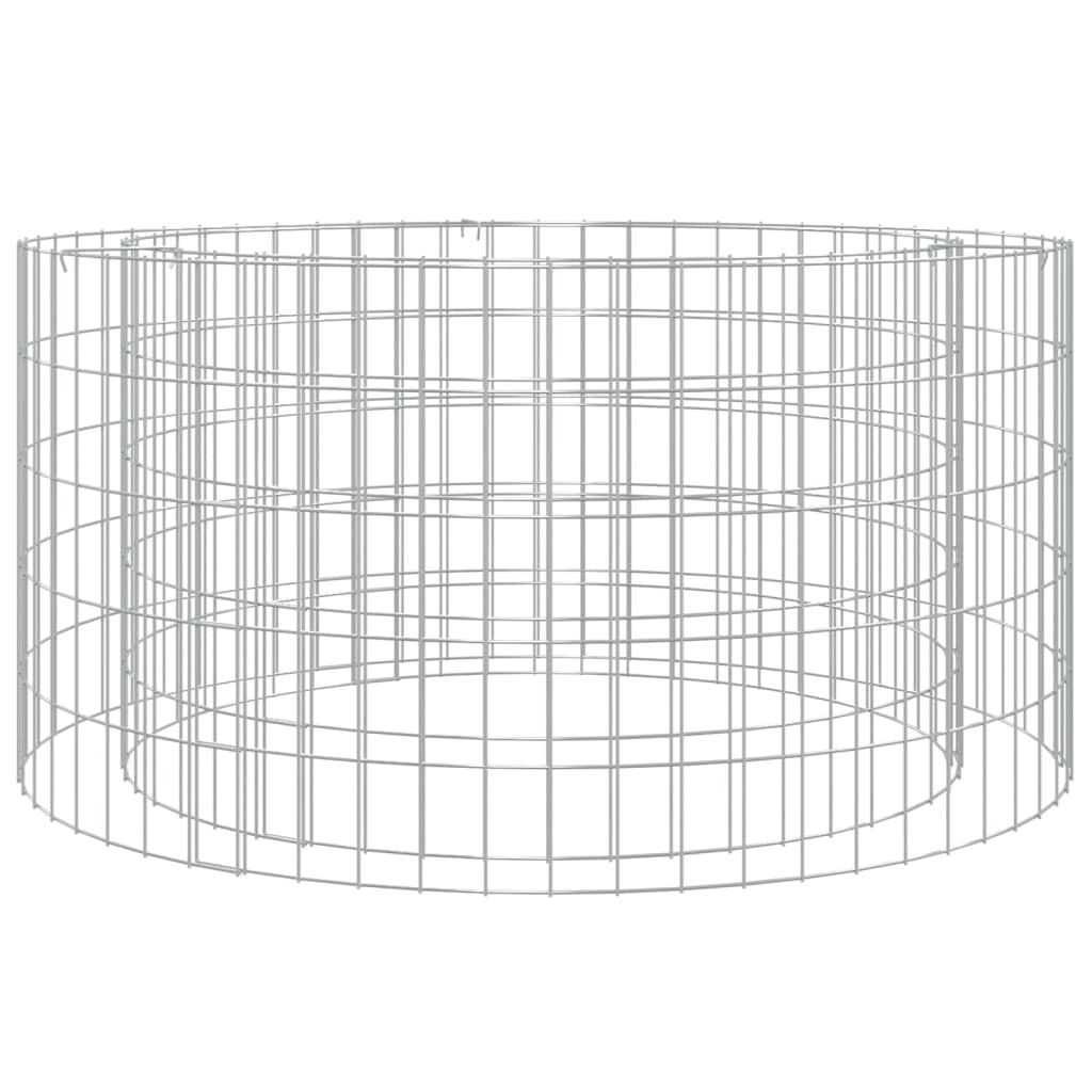 vidaXL Gabion Fire Pit Ø 100 cm Galvanised Iron