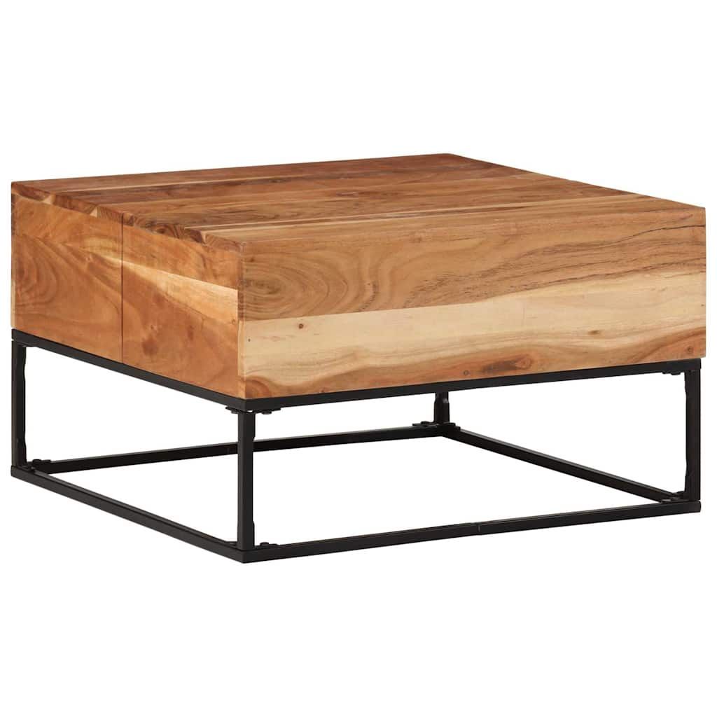 vidaXL Coffee Table 26.8"x26.8"x16.1" Solid Acacia Wood