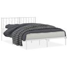 vidaXL Metal Bed Frame without Mattress with Headboard White 59.1"x78.7"