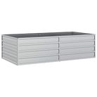 vidaXL Garden Raised Bed 63"x31.5"x17.7" Galvanized Steel Silver