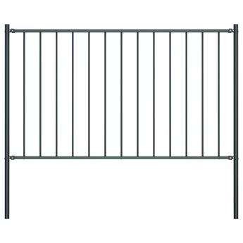 vidaXL Fence Panel Woerden with Posts Steel 1.7x0.75 m Anthracite
