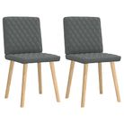 vidaXL Dining Chairs 2 pcs  Dark Gray  Fabric