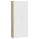 vidaXL Storage Cabinet White and Sonoma Oak 80x35.5x180 cm Engineered Wood