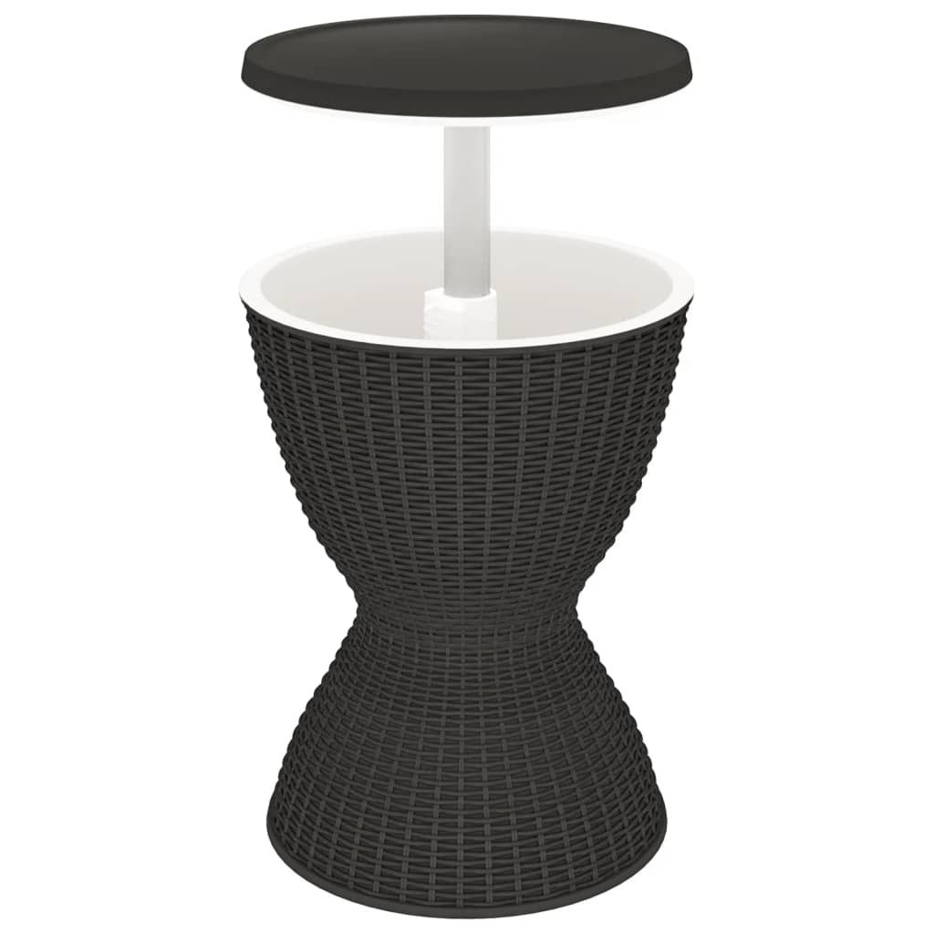 vidaXL 3-in-1 Ice Cooler Table Black Polypropylene