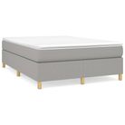 vidaXL Box Spring Bed Frame Light Gray Full Fabric (US Only)