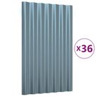 vidaXL Roof Panels 36 pcs Galvanised Steel Grey 60x36 cm