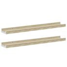vidaXL Wall Shelves 2 pcs White and Sonoma Oak 23.6"x3.5"x1.2"