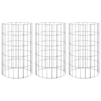 vidaXL Circular Gabion Raised Beds 3 pcs Galvanized Steel Ã11.8"x19.7"